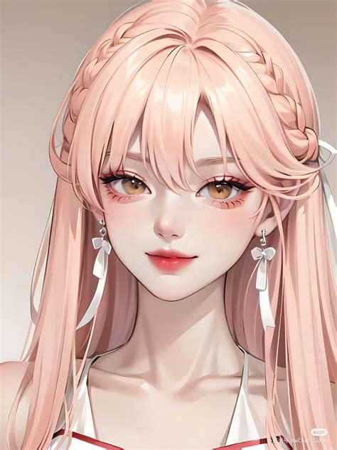 anime girl with pink hair|realistic anime girl pink hair.